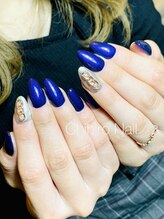 チヒロネイル/スカルプ&ジェルカラーにOP