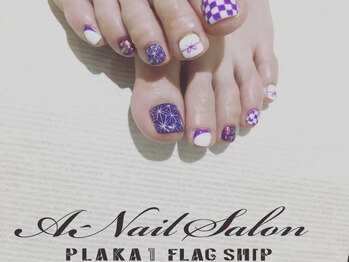 エーネイルサロン プラーカ本店(A-Nail Salon)/和柄むらさきネイル