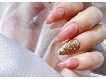 ピンクマーブル/ゴールドラメ/