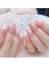 ピオニーネイル(peony nail)/手描きレース　ブライダル