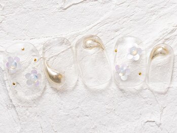 ネイルメゾン 渋谷店(NAIL MAISON)/ぷっくりホロお花¥4800
