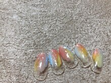 モグネイル(Mogunail)/7.8月定額B カラフル水滴ネイル