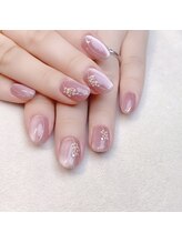ピオニーネイル(peony nail)/マグネット　縦長ミラーライン