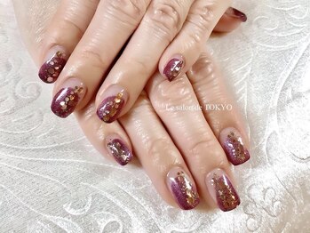 サロンド トウキョウ(Le salon de TOKYO)/秋色ボルドー☆ニュアンスネイル