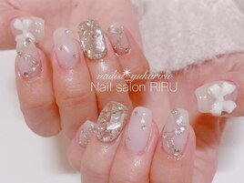 埋めつくしネイル×リボンネイル