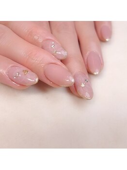 ピオニーネイル(peony nail)/たらしこみフラワー