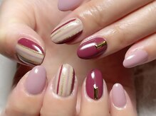 レディグリッター(Lady glitter)/ボルドーピンク系ストライプ