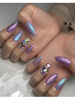 レディスペネイル ノマエ 名駅店(Redispe nail nomae)/キラキラ紫ネイル★