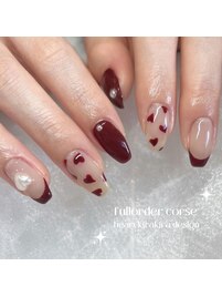 フレンチ×ハートネイル