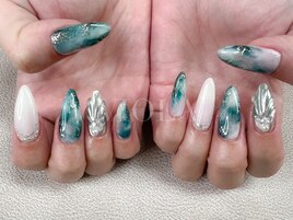 タイダイ/大理石ネイル