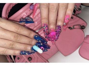 オニカネイル 表参道(ONIKA nail)/左右チグハグネイルも◎