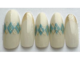 アーガイル柄ネイル