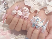 メイプルジェム(Maplegem)/ピンク水色ネイル