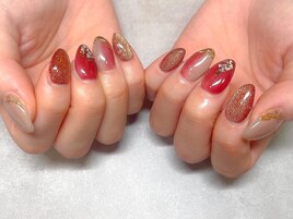 秋色/ニュアンスネイル/大人上品