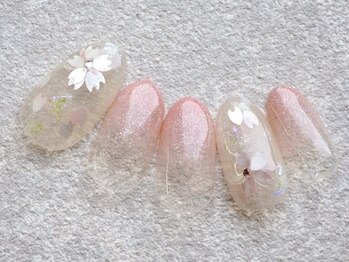 桜シアーグラデネイル