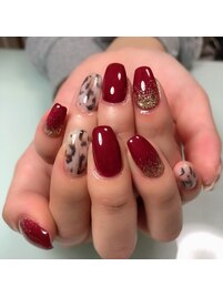 ニュアンスレオパード柄ネイル