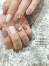 プライベート ネイルサロン マーマ(murmur)/ぷっくりニコちゃんネイル