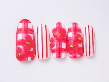 ネイリックス アヴェニール(NAILX avenir)/チェックフラワーアート