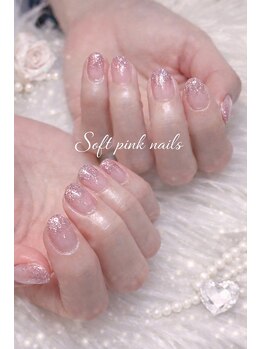 キュービーネイルプラス 大宮マルイ店(QB Nailplus)/ふわっと恋する、ピンクネイル