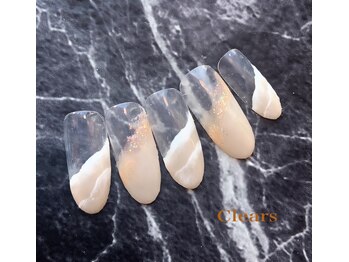 ビューティーネイルサロン クリアーズ(Clears)/波のベージュ系デザインネイル