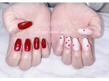 エンジェルネイルサロン(Angel nail salon)/ボルドーXハート