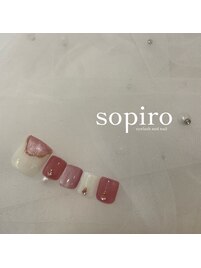 ピンク×ホワイトネイル