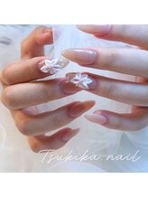 ツキカドットネイル(tsukika.nail)/【Vacation mood】ハイビスカス