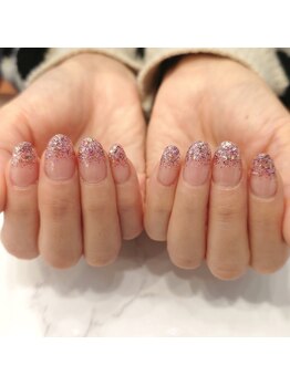 ハーティーネイル hearty nail 溝の口店/スカルプ/ラメグラデーション