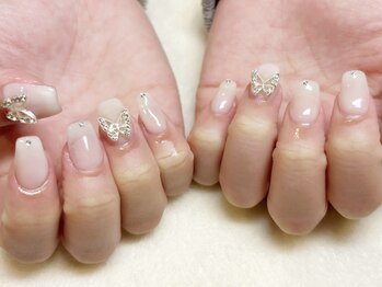 スカルプ×蝶パーツ