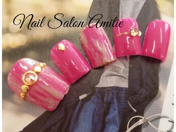 ネイルサロン アミティエ(Nail Salon Amitie)/縦マーブルfootネイル