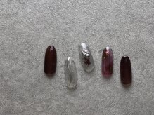 ドレス ネイルアンドアイラッシュ 三国(Dress)/ミラー×透けボルドー