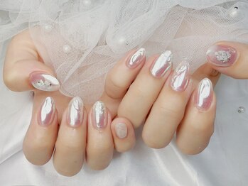 プティ アイビューティ 北浜店(peTiT eyebeauty)/ニュアンス　ミラーネイル　夏