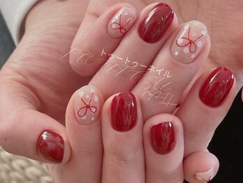 トゥートゥー(TOUTOU)/赤xリボンxドット