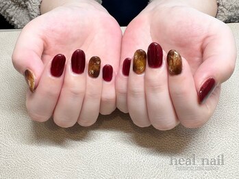 ヒールネイル(heal nail)/ボルドー×べっ甲~