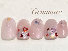 雪の結晶冬のハートネイル