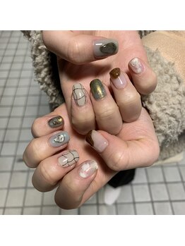 Mネイルアンドカフェ シェレステ/マグネット×ニュアンス