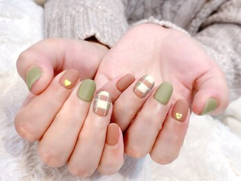 ラルネイル 大宮(Lull. nail)/#マット#冬#チェック柄#ファー