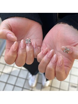 Mネイルアンドカフェ シェレステ/リボンネイル！