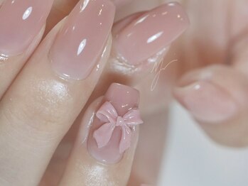 ネイルズ バイ ユイ 外苑前(Nails by Yui)/りぼんくすみワンカラーネイル