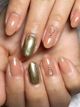 レディグリッター(Lady glitter)/ゴールドミラーネイル