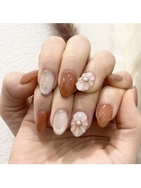 ぷっくりフラワーネイル