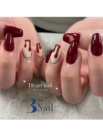 バレンタインネイル