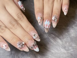 ダイヤ柄アートネイル