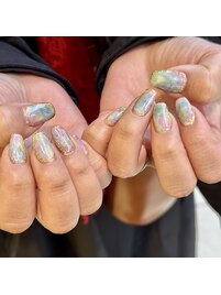 インクで絵画風ネイル