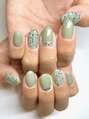ネイル リッカ 札幌駅前店(NAIL RICCA) グリーンのツイードネイルとてもオシャレです!