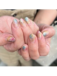 ニュアンスミラーネイル♪