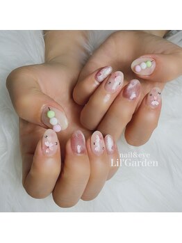 持ち込みネイル*桜ホロ春ネイル