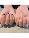 ブルー×レッドのイベントネイル