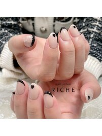 黒フレンチ&ハート！