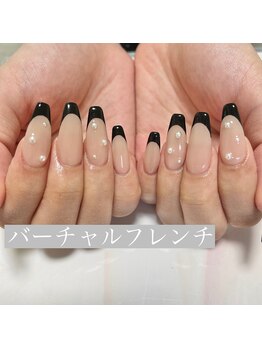 イフネイル(if nail)/◇黒バーチャルフレンチ◇
